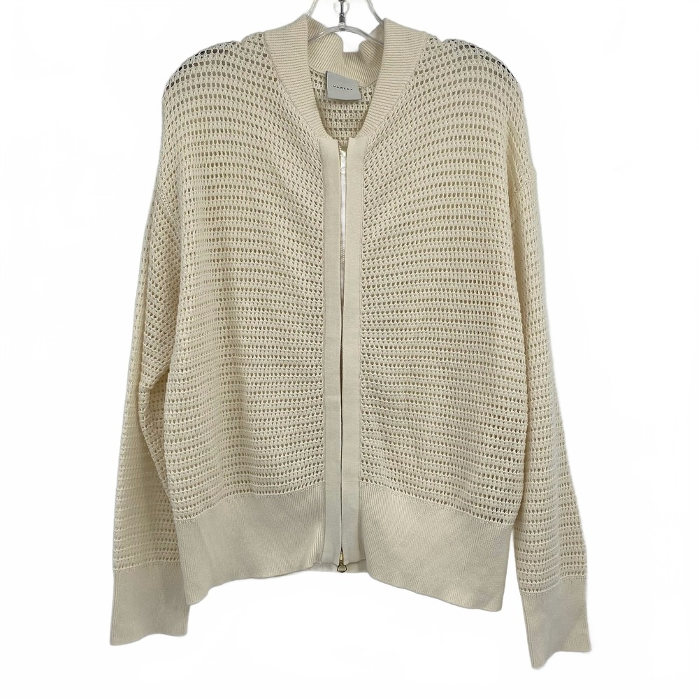 Varley Cream Knit Zip-Up Jacket | Cotton Regular M Women’s